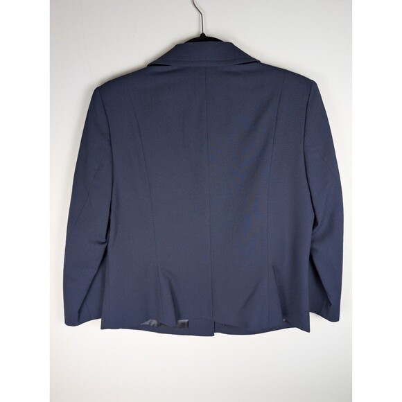 Pendleton Virgin Wool Button Up Blazer Women's 10 Navy Collared Preppy Size 10P - Picture 5 of 10